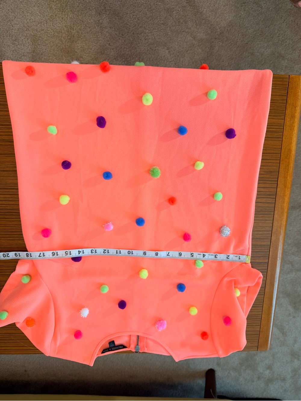 Felicity & Coco coral Pom Pom Vintage Dress-Size Small - Picture 4 of 4